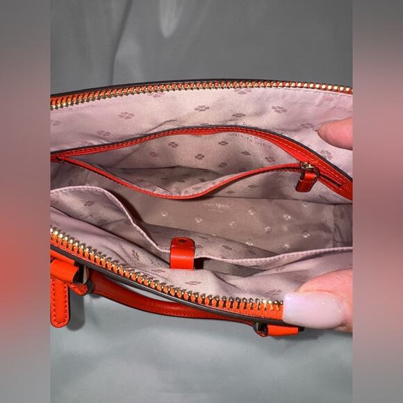 NWT: Kate Spade Louise Tamarillo (Vibrant Orange) Medium Dome Satchel Purse (v) - Picture 13 of 16